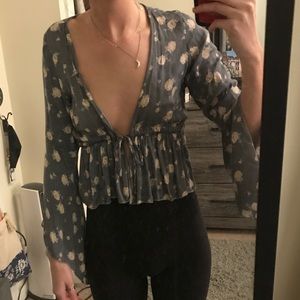 Floral Tie-from slate sleeve shirt